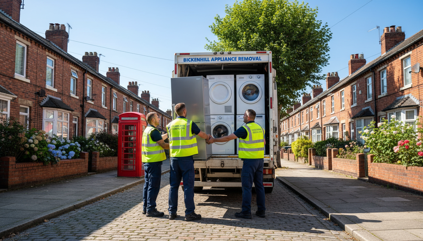 Professional Appliance Removal team in Bickenhill loading waste into van