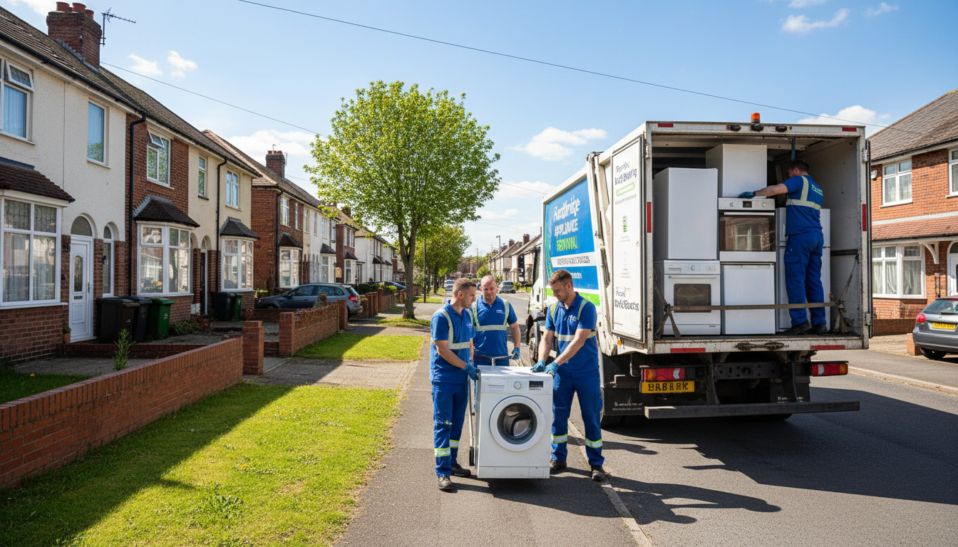 Professional Appliance Removal team in Fordbridge loading waste into van