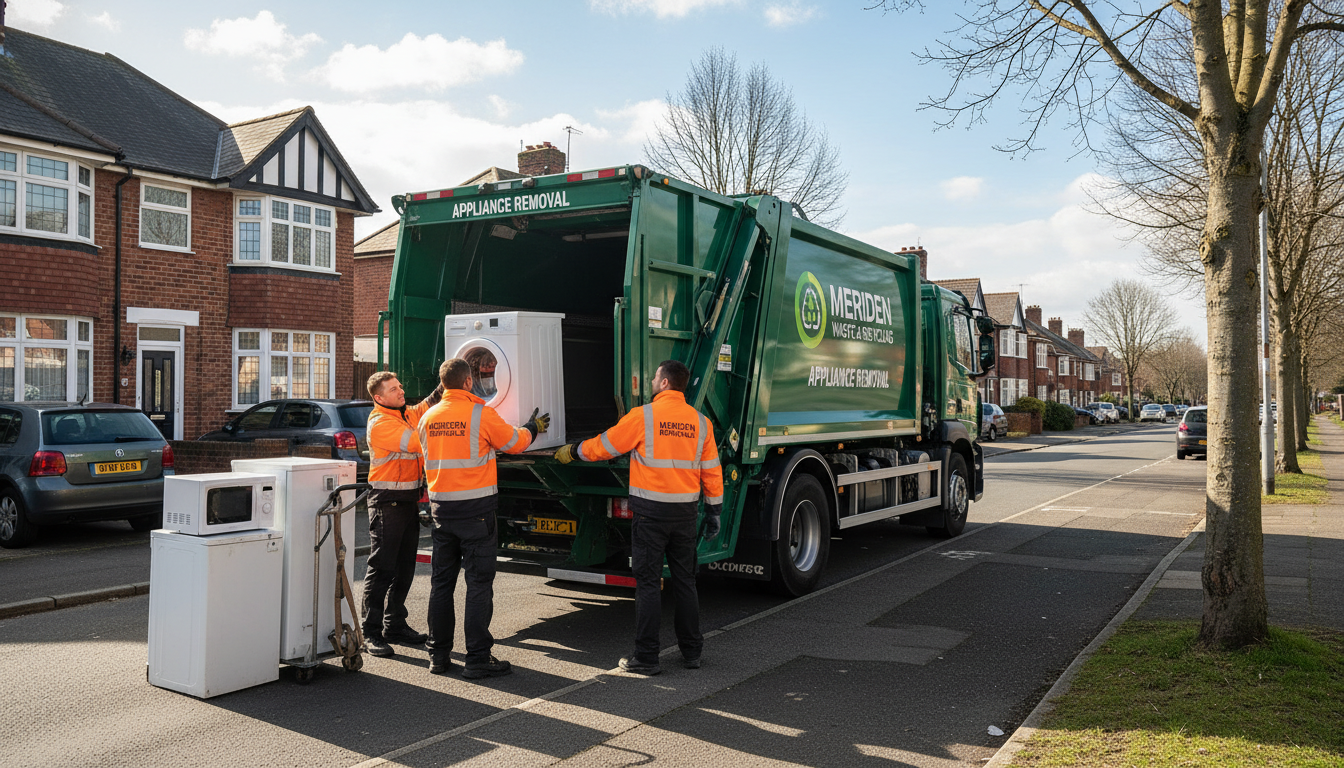 Professional Appliance Removal team in Meriden loading waste into van