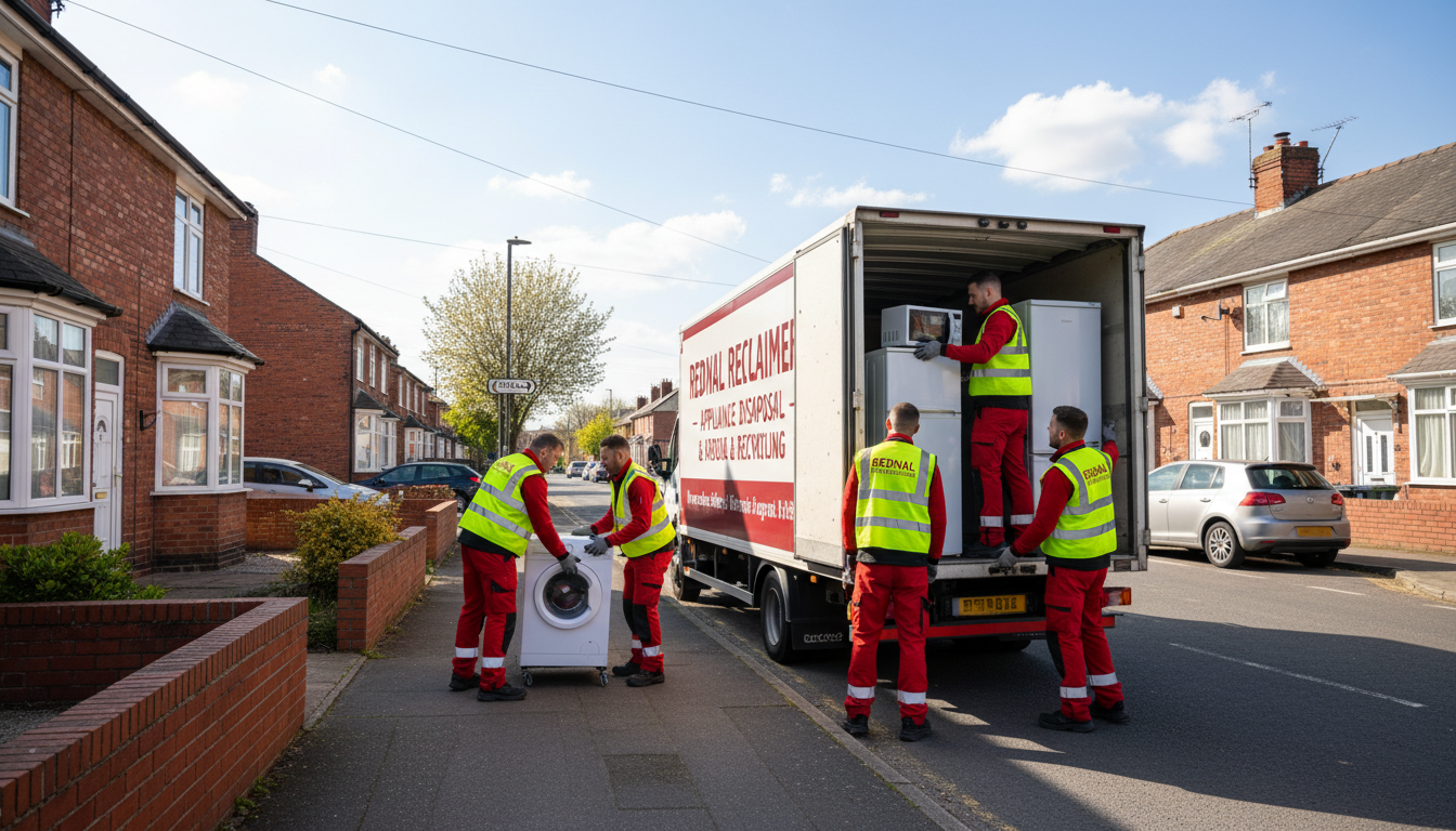 Professional Appliance Removal team in Rednal loading waste into van