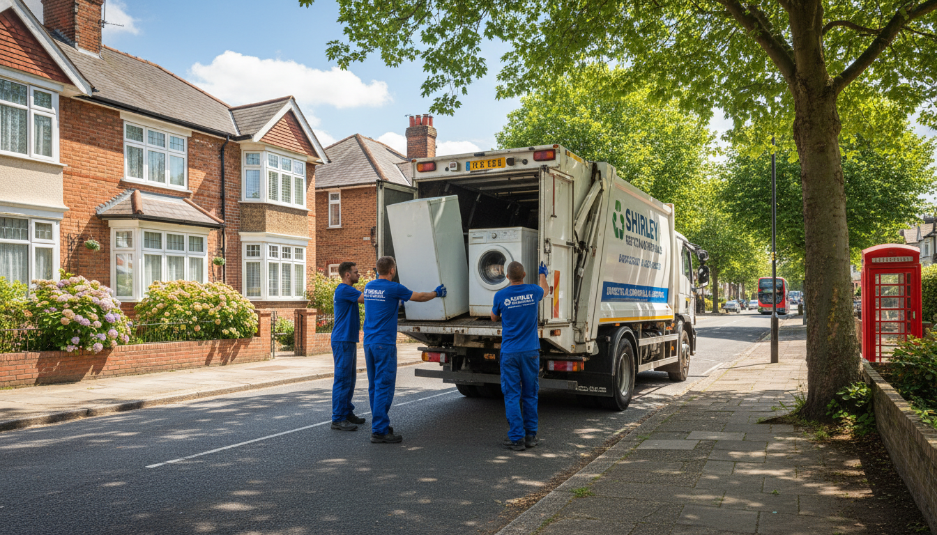 Professional Appliance Removal team in Shirley loading waste into van