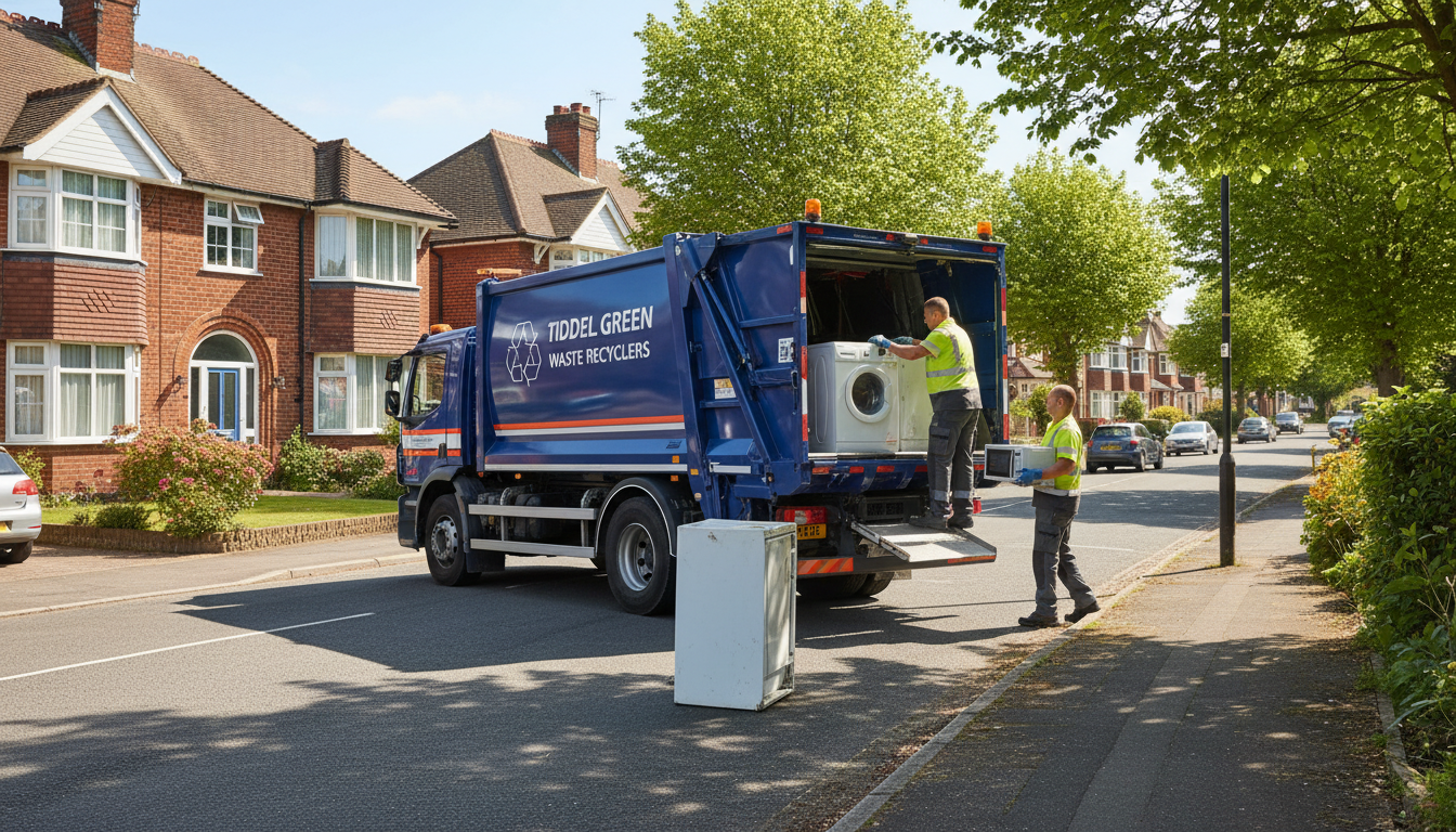 Professional Appliance Removal team in Tidbury Green loading waste into van