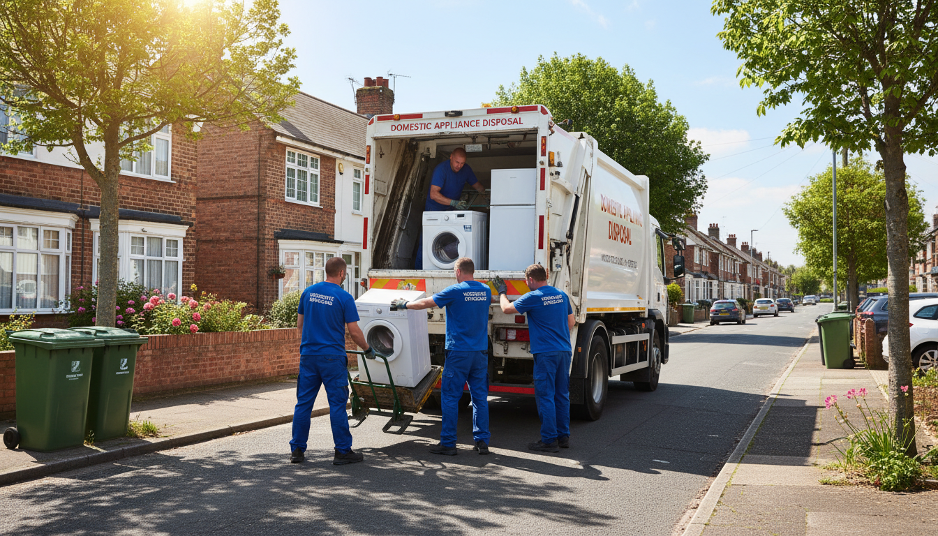 Professional Appliance Removal team in Woodgate loading waste into van