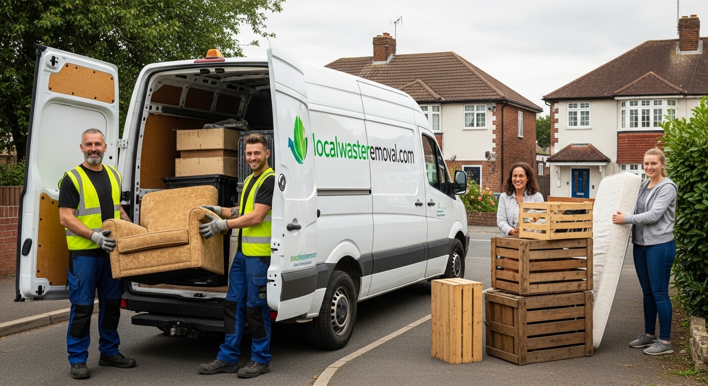 Professional Bulky Waste Removal team in Acocks Green loading waste into van