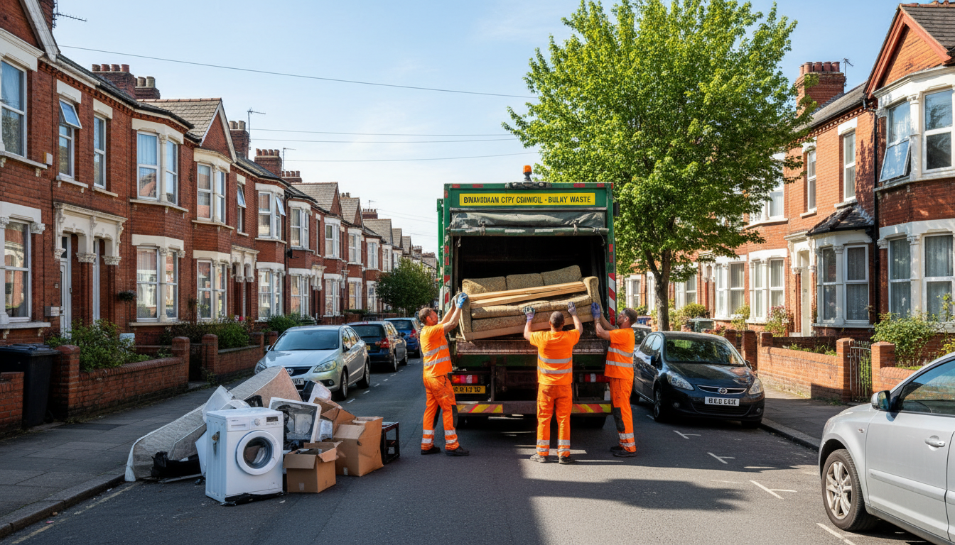 Professional Bulky Waste Removal team in Birmingham loading waste into van
