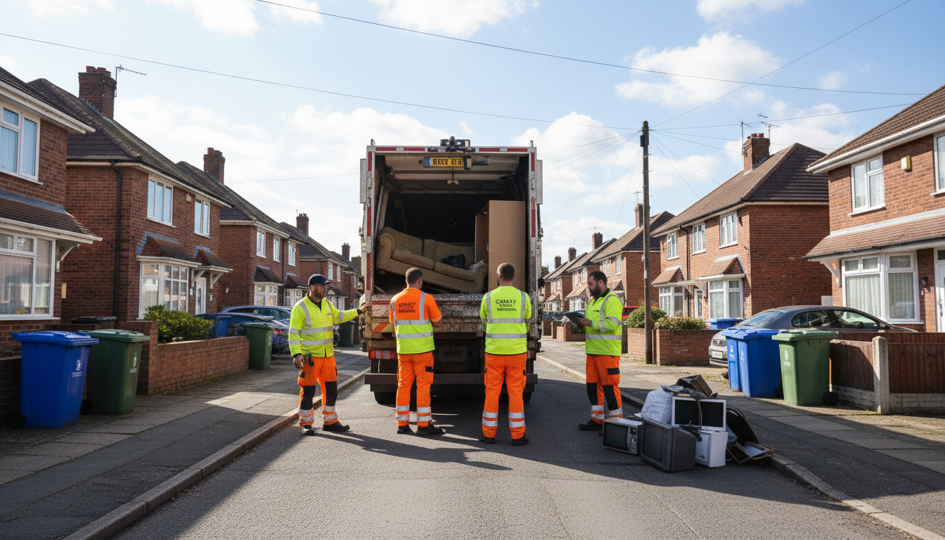 Professional Bulky Waste Removal team in Canley loading waste into van