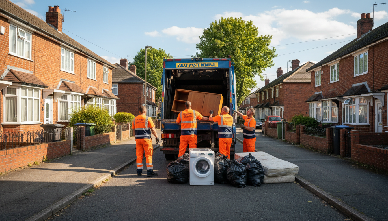 Professional Bulky Waste Removal team in Chelmsley Wood loading waste into van