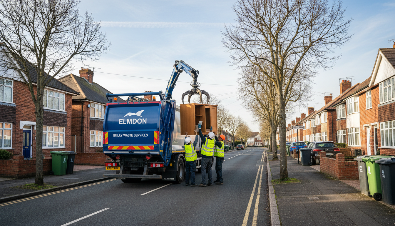 Professional Bulky Waste Removal team in Elmdon loading waste into van