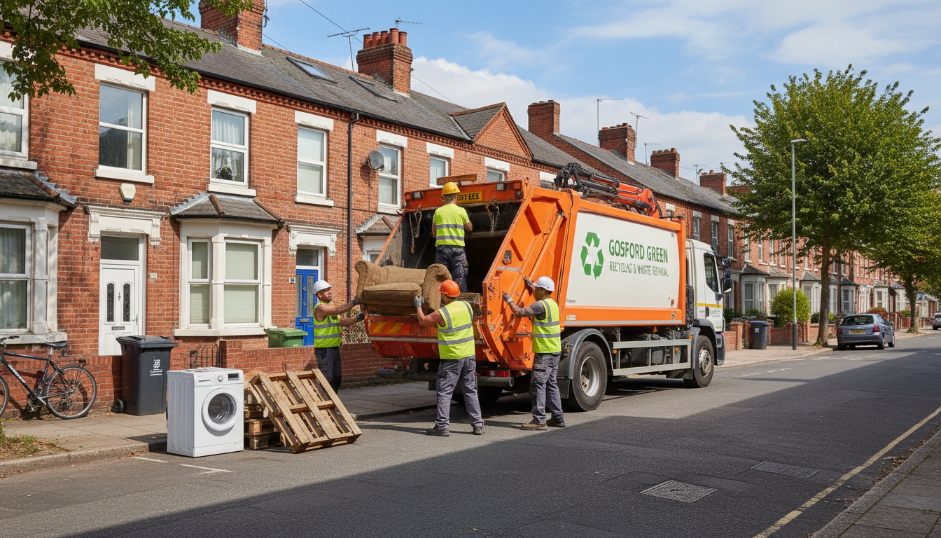 Professional Bulky Waste Removal team in Gosford Green loading waste into van