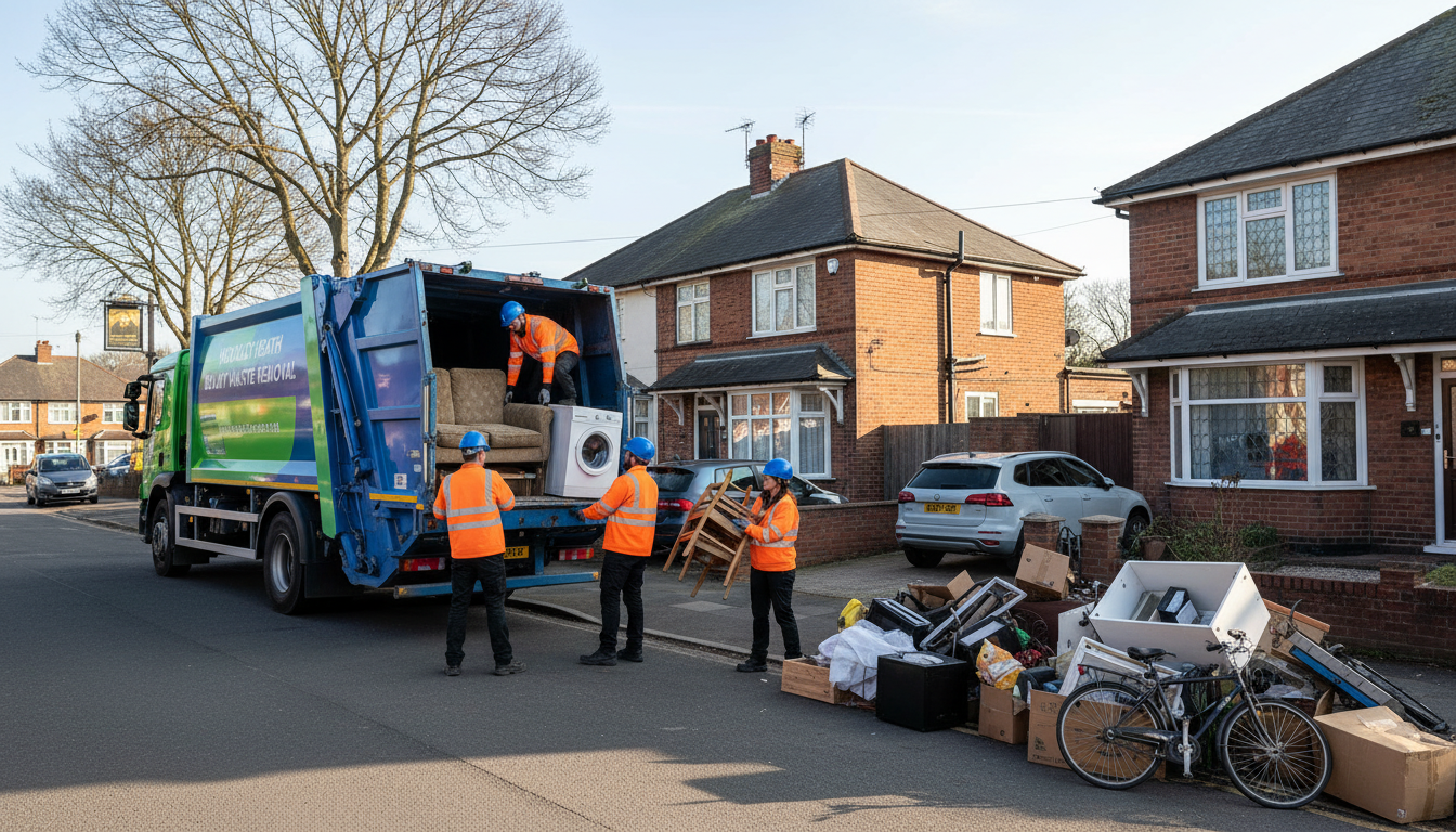 Professional Bulky Waste Removal team in Hockley Heath loading waste into van