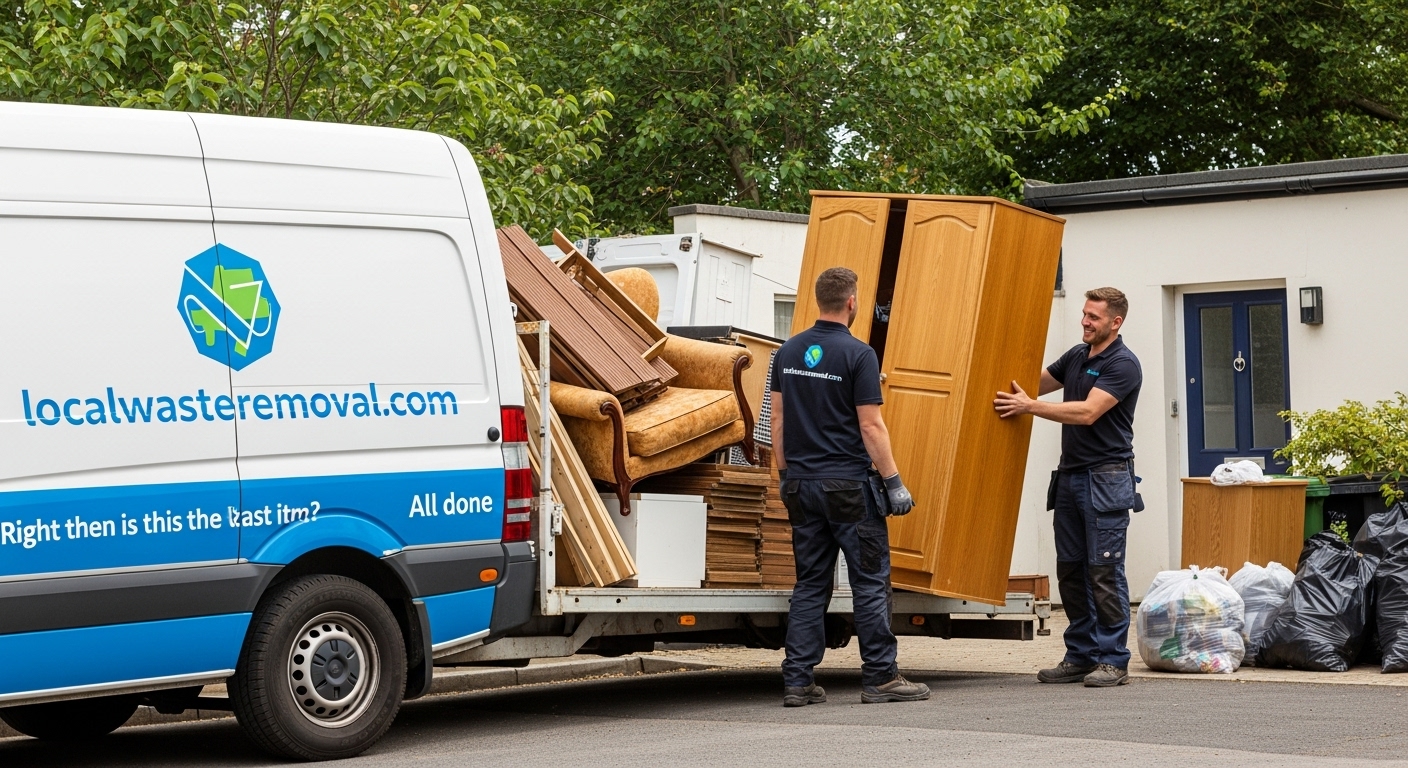 Professional Bulky Waste Removal team in Moseley loading waste into van