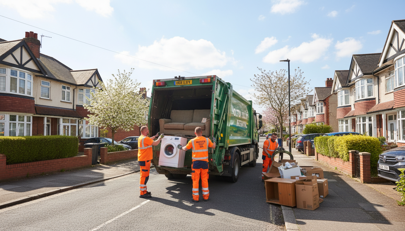 Professional Bulky Waste Removal team in Olton loading waste into van