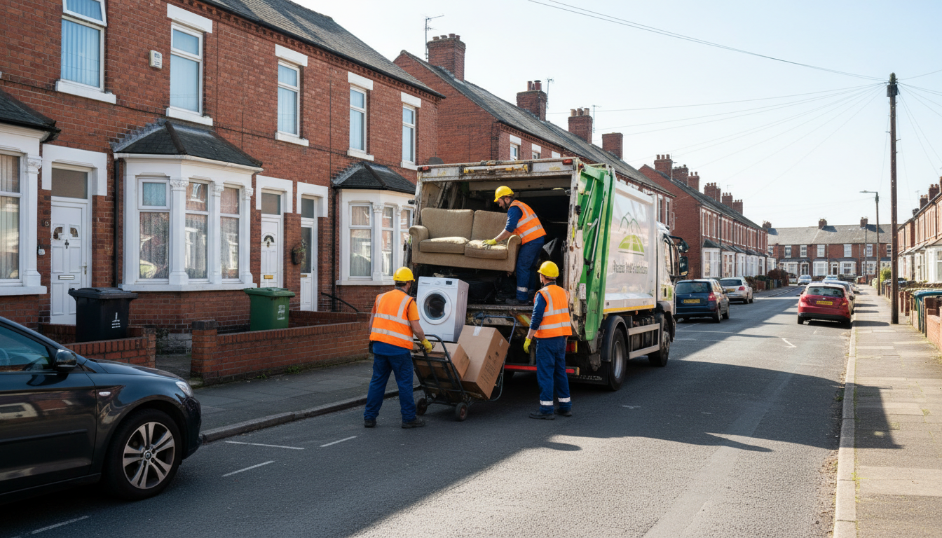 Professional Bulky Waste Removal team in Rednal loading waste into van