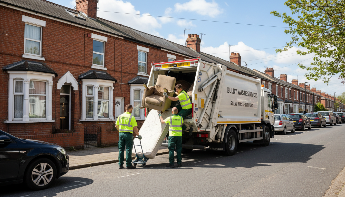 Professional Bulky Waste Removal team in Sheldon loading waste into van