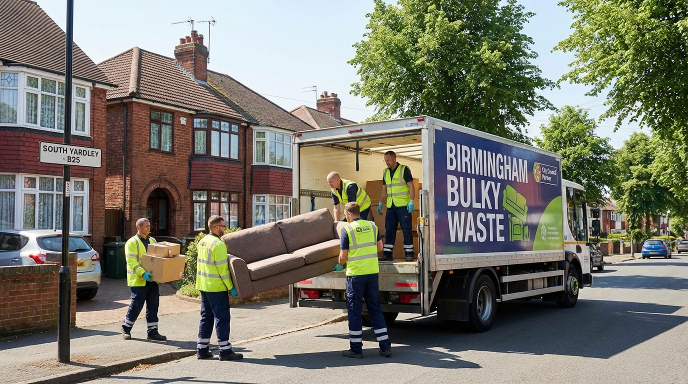 Professional Bulky Waste Removal team in South Yardley loading waste into van