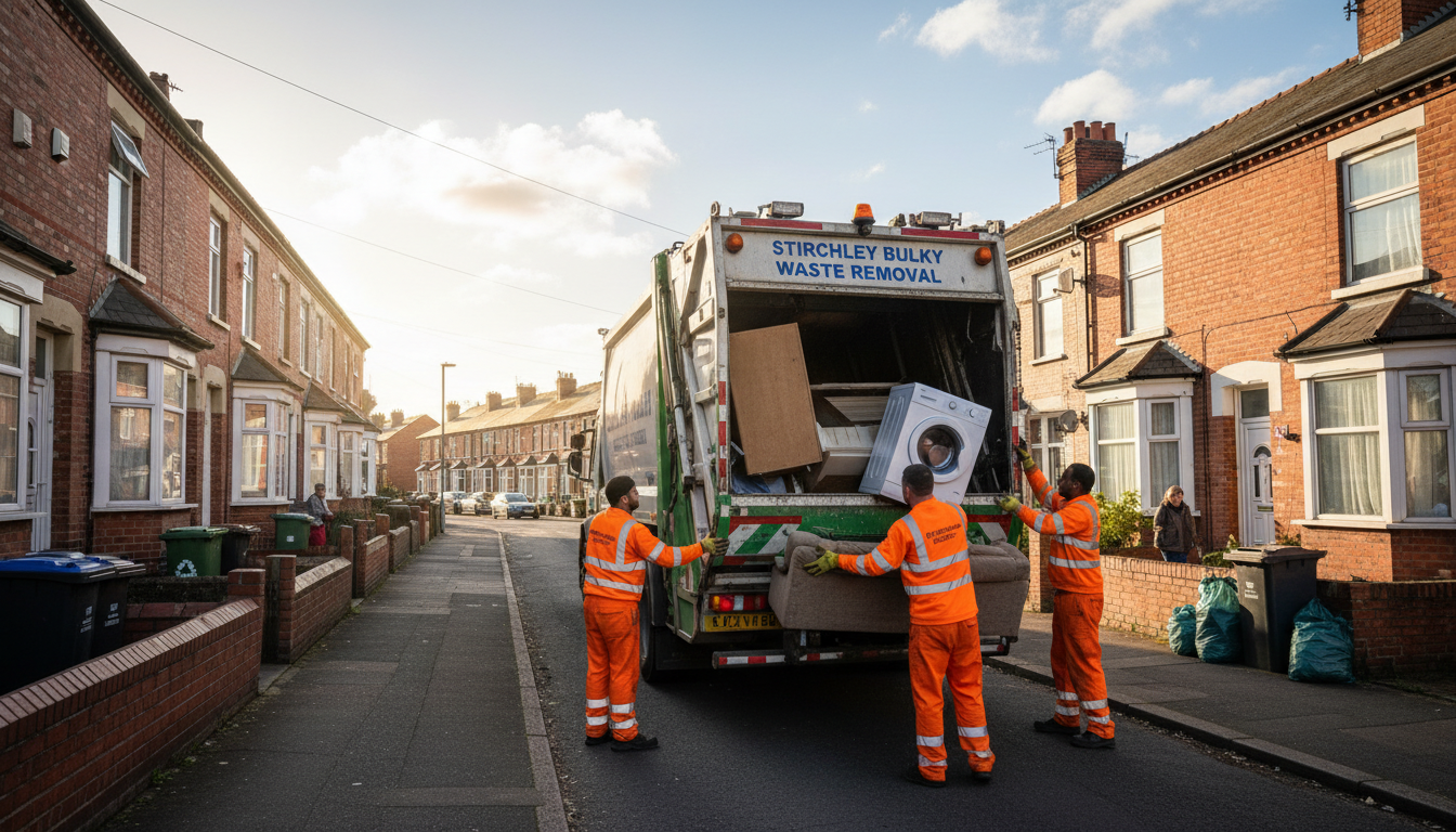 Professional Bulky Waste Removal team in Stirchley loading waste into van
