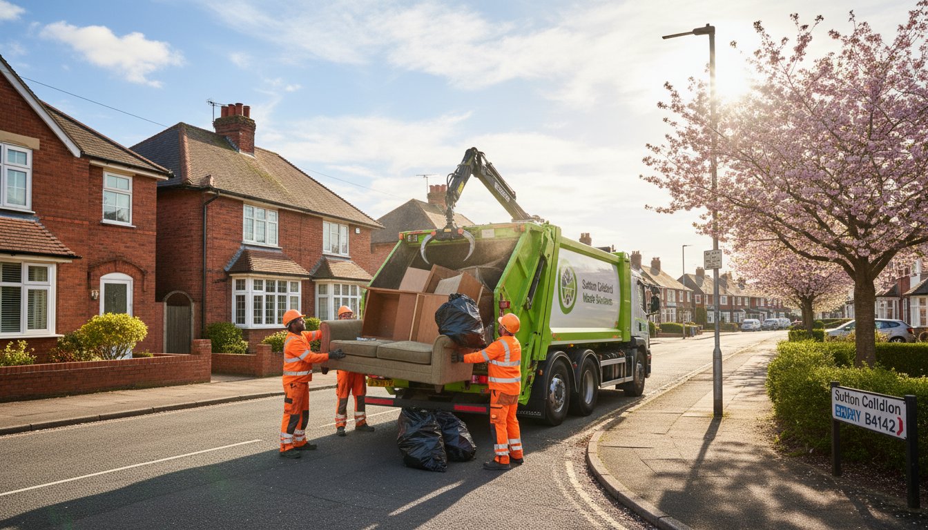Professional Bulky Waste Removal team in Sutton Coldfield loading waste into van