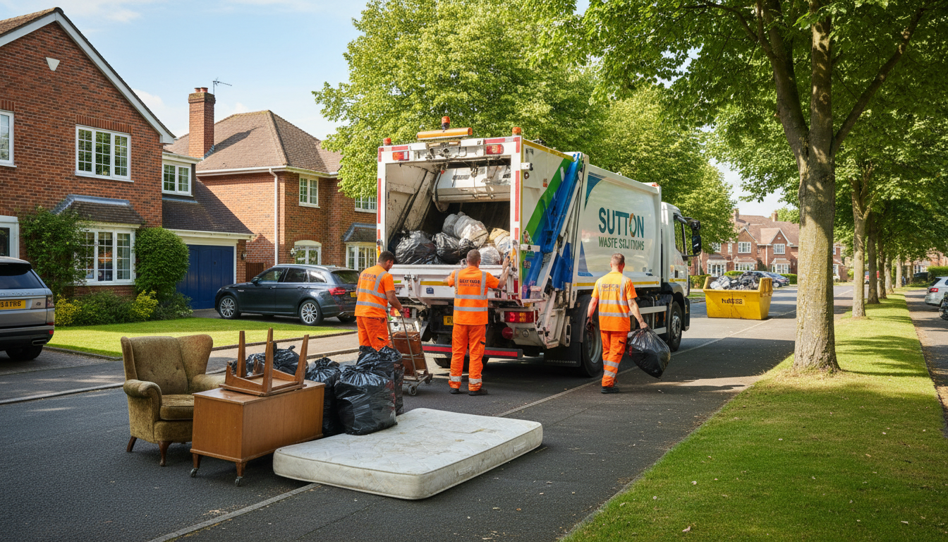 Professional Bulky Waste Removal team in Sutton Four Oaks loading waste into van