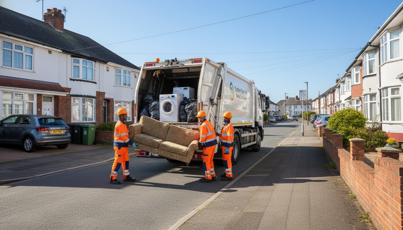 Professional Bulky Waste Removal team in Sutton New Hall loading waste into van