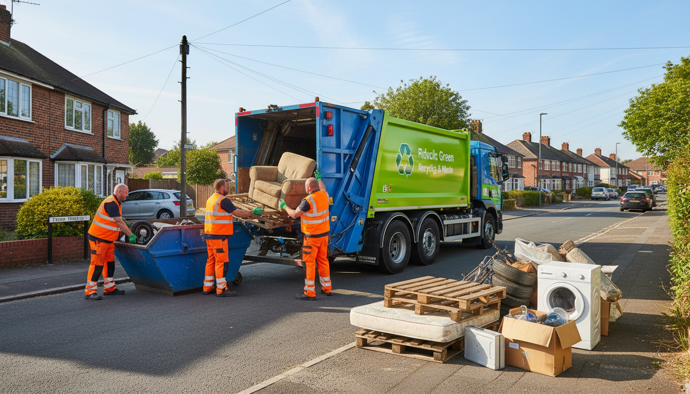 Professional Bulky Waste Removal team in Tidbury Green loading waste into van