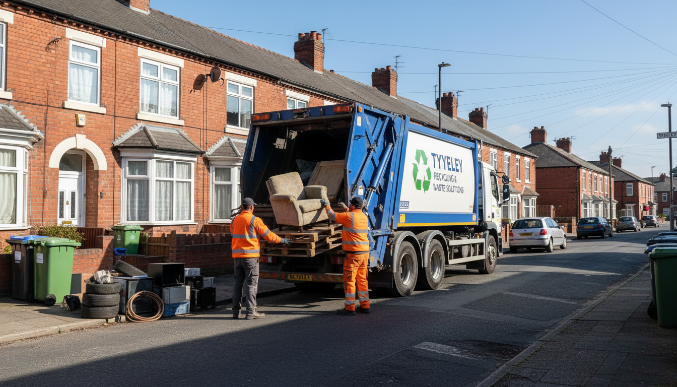 Professional Bulky Waste Removal team in Tyseley loading waste into van