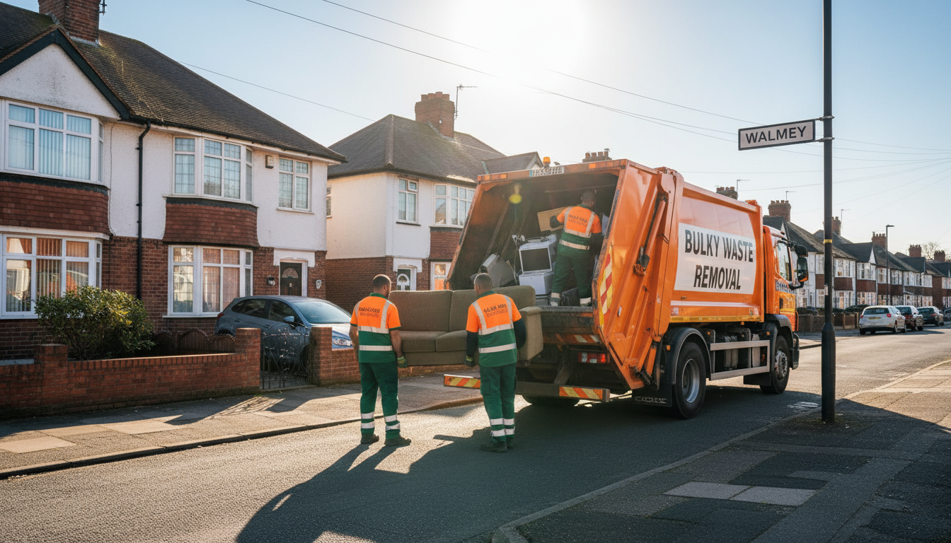 Professional Bulky Waste Removal team in Walmley loading waste into van