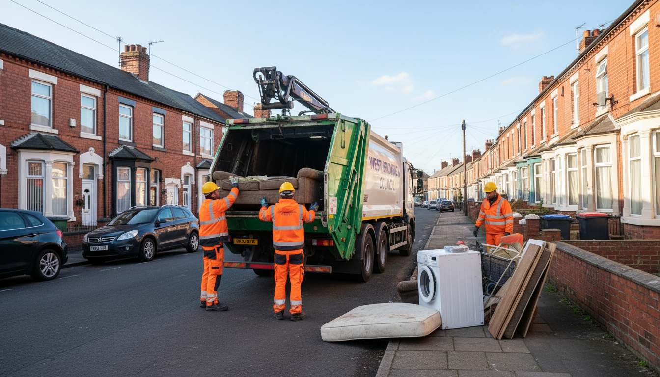 Professional Bulky Waste Removal team in West Bromwich loading waste into van
