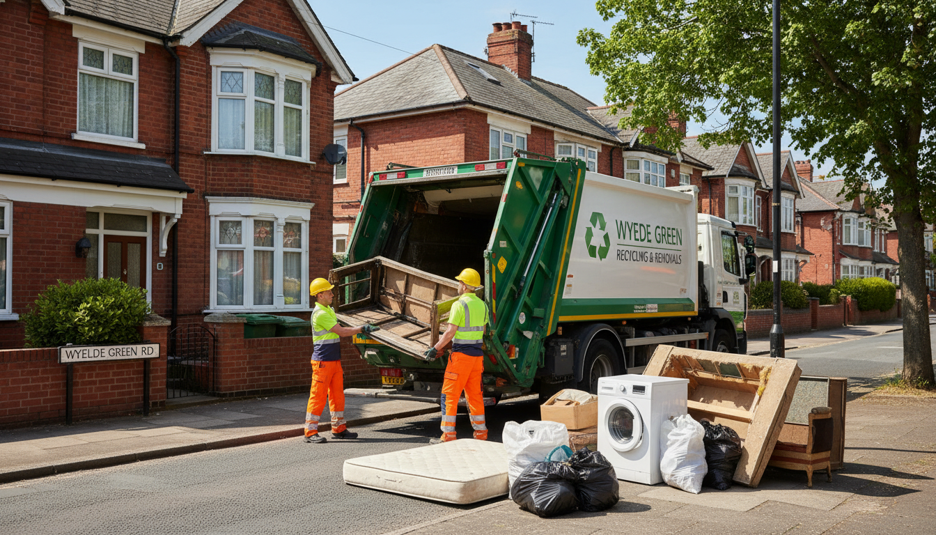 Professional Bulky Waste Removal team in Wylde Green loading waste into van