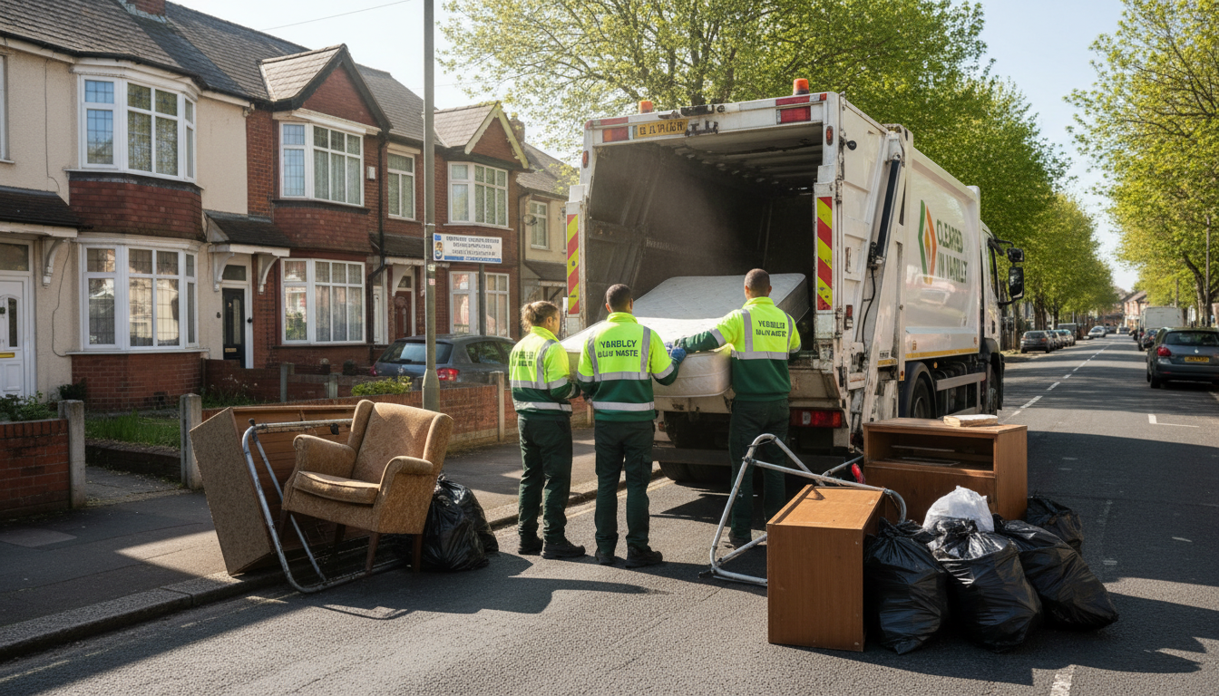 Professional Bulky Waste Removal team in Yardley loading waste into van