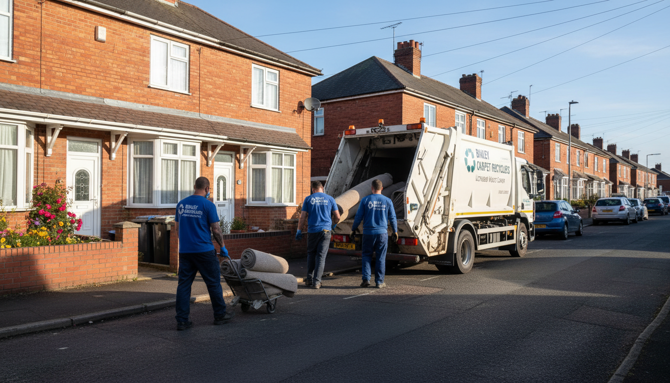 Professional Carpet Removal team in Binley loading waste into van