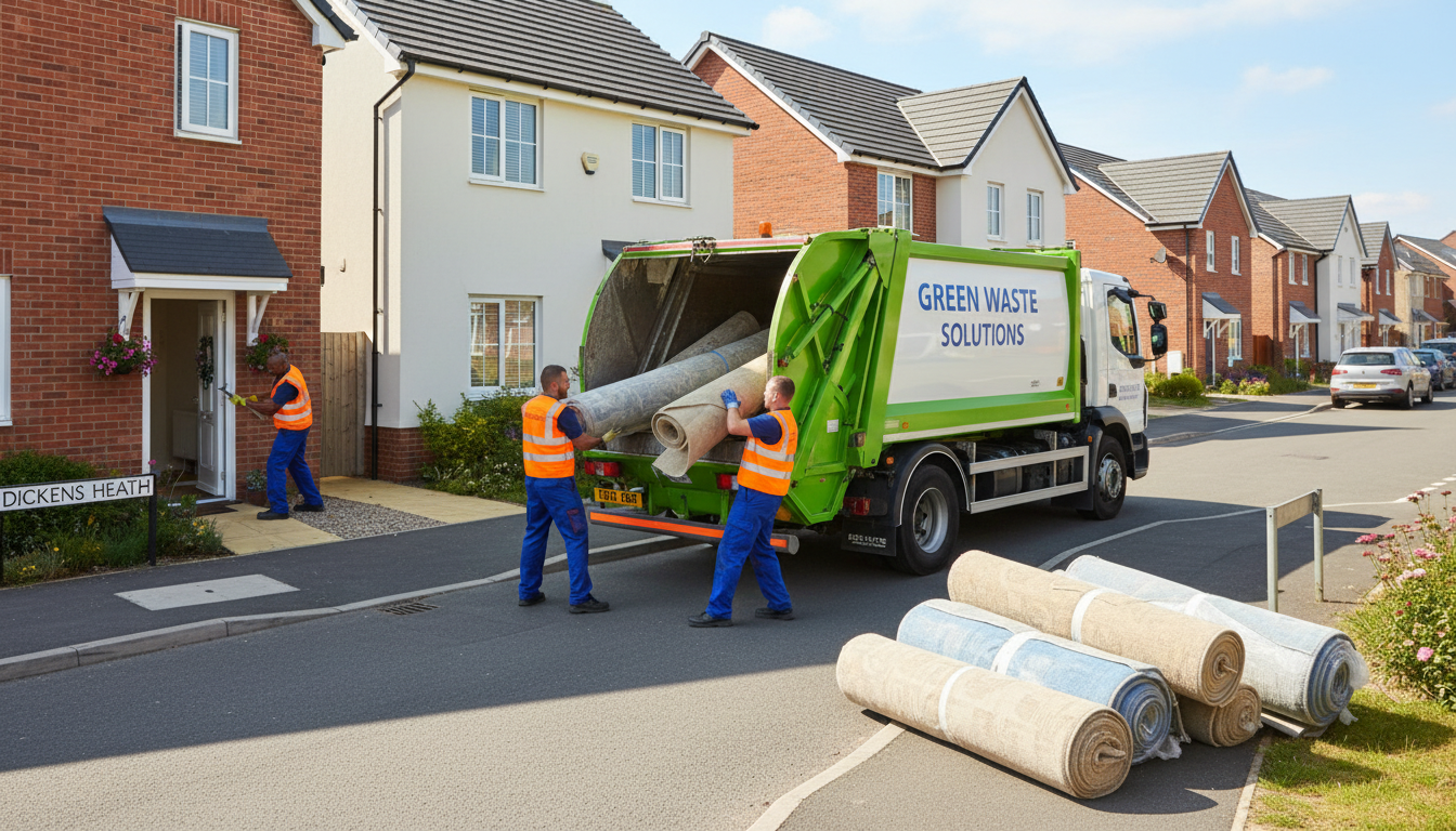 Professional Carpet Removal team in Dickens Heath loading waste into van