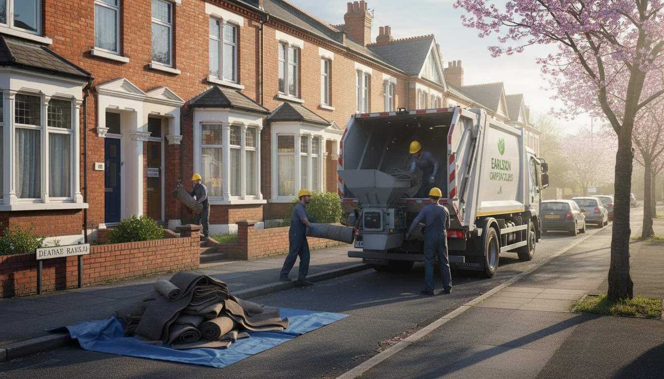 Professional Carpet Removal team in Earlsdon loading waste into van
