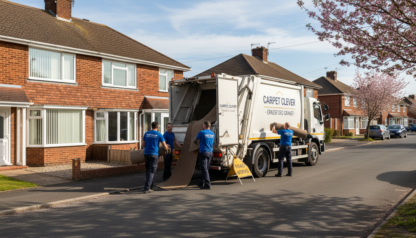 Professional Carpet Removal team in Ernesford Grange loading waste into van