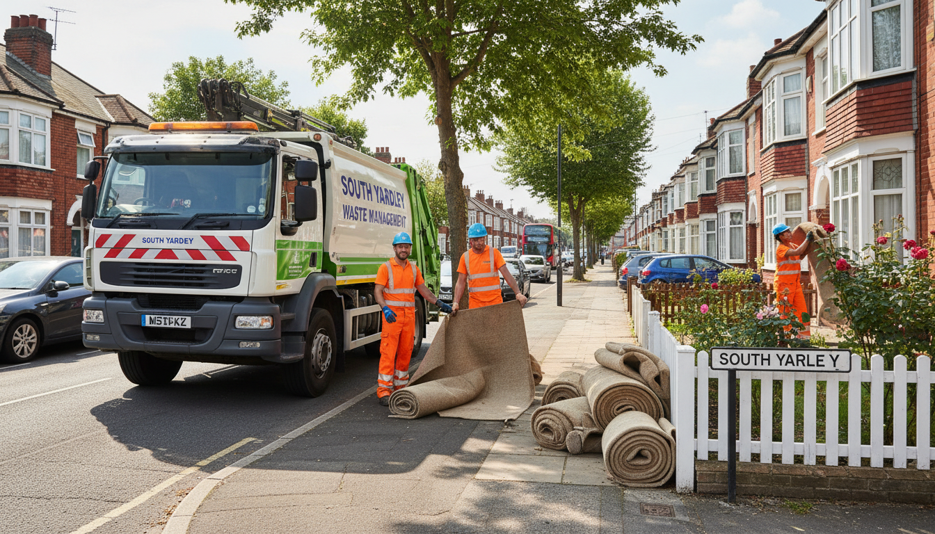 Professional Carpet Removal team in South Yardley loading waste into van