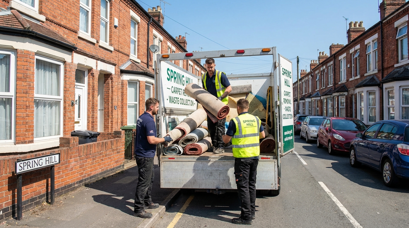 Professional Carpet Removal team in Spring Hill loading waste into van