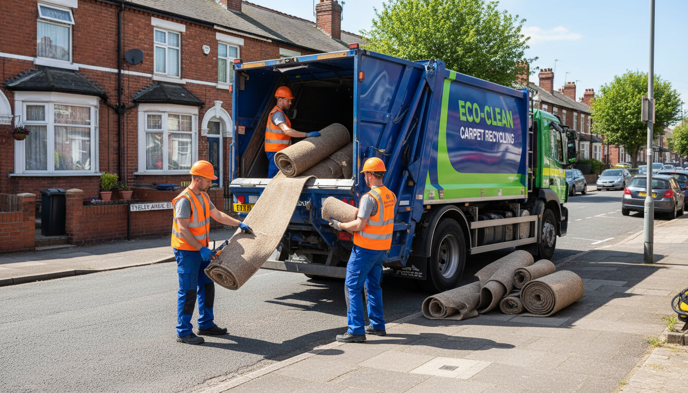 Professional Carpet Removal team in Tyseley loading waste into van