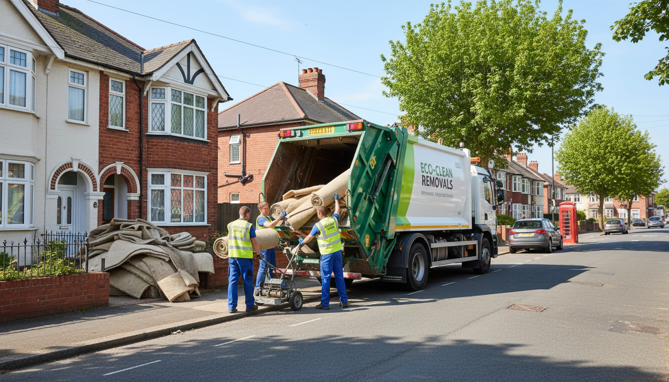 Professional Carpet Removal team in Wylde Green loading waste into van