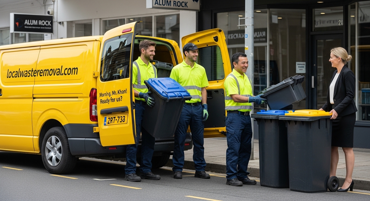 Professional Commercial Waste Removal team in Alum Rock loading waste into van