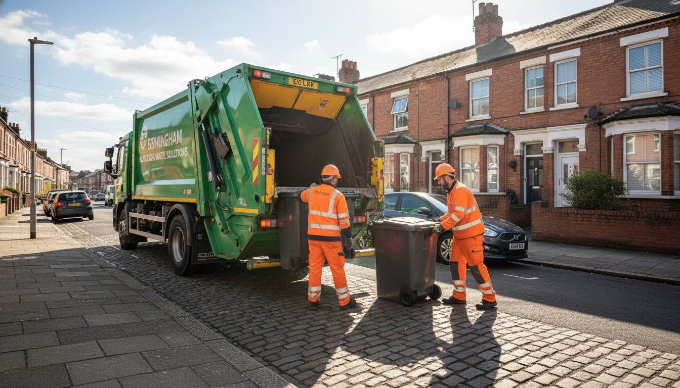 Professional Commercial Waste Removal team in Birmingham loading waste into van