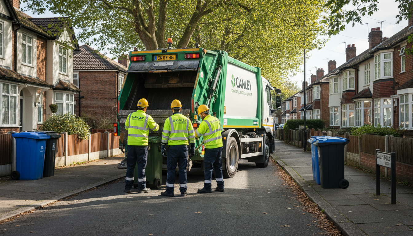 Professional Commercial Waste Removal team in Canley loading waste into van