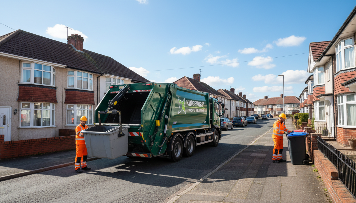 Professional Commercial Waste Removal team in Kingshurst loading waste into van
