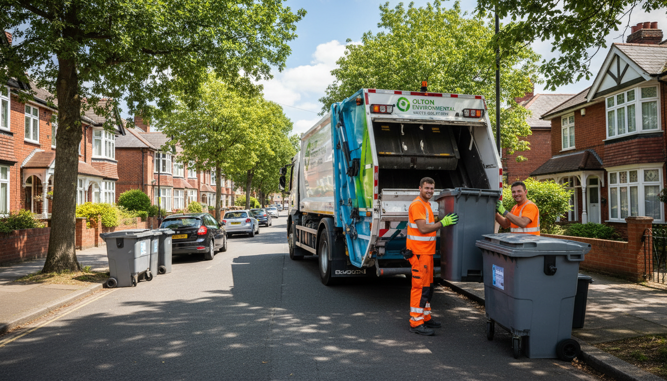 Professional Commercial Waste Removal team in Olton loading waste into van