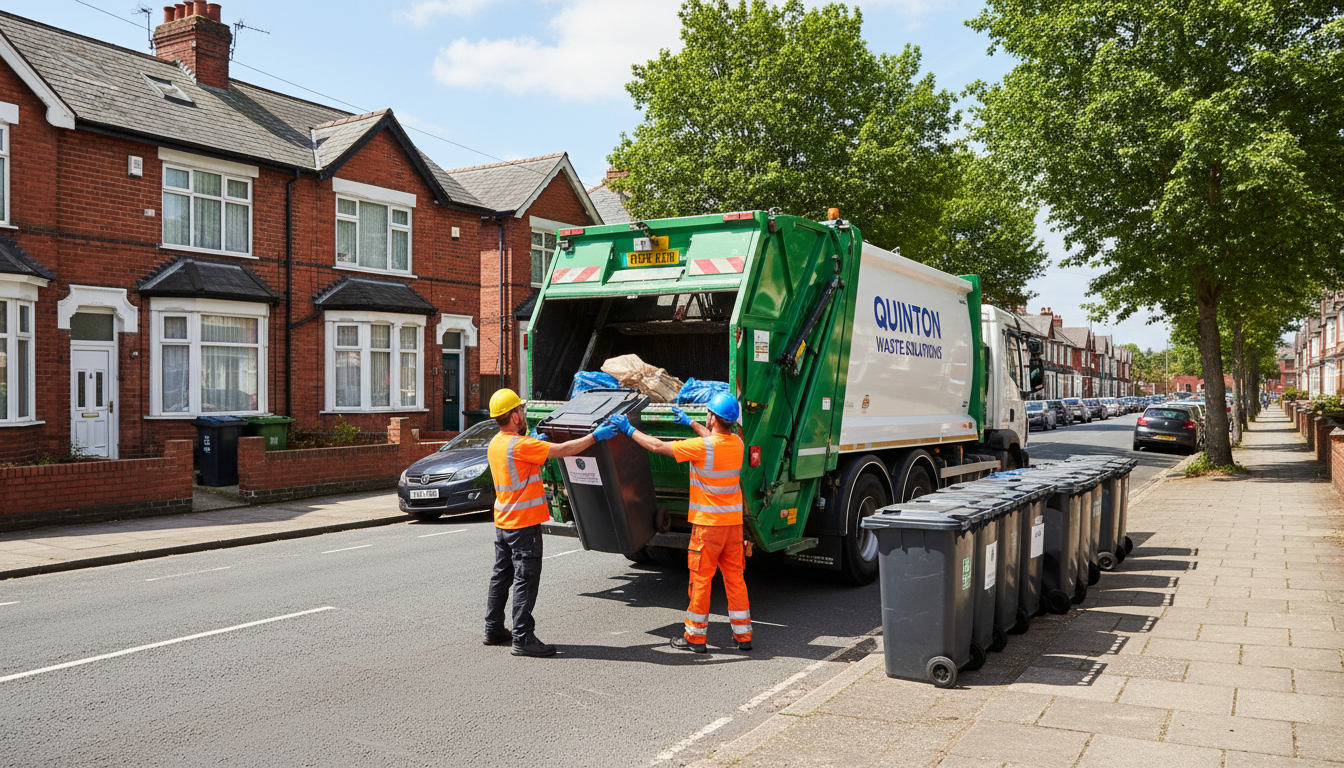 Professional Commercial Waste Removal team in Quinton loading waste into van