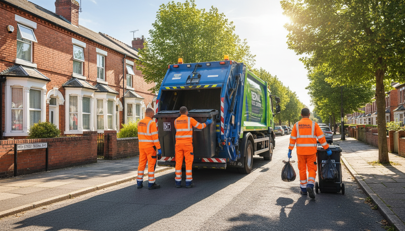 Professional Commercial Waste Removal team in Rednal loading waste into van