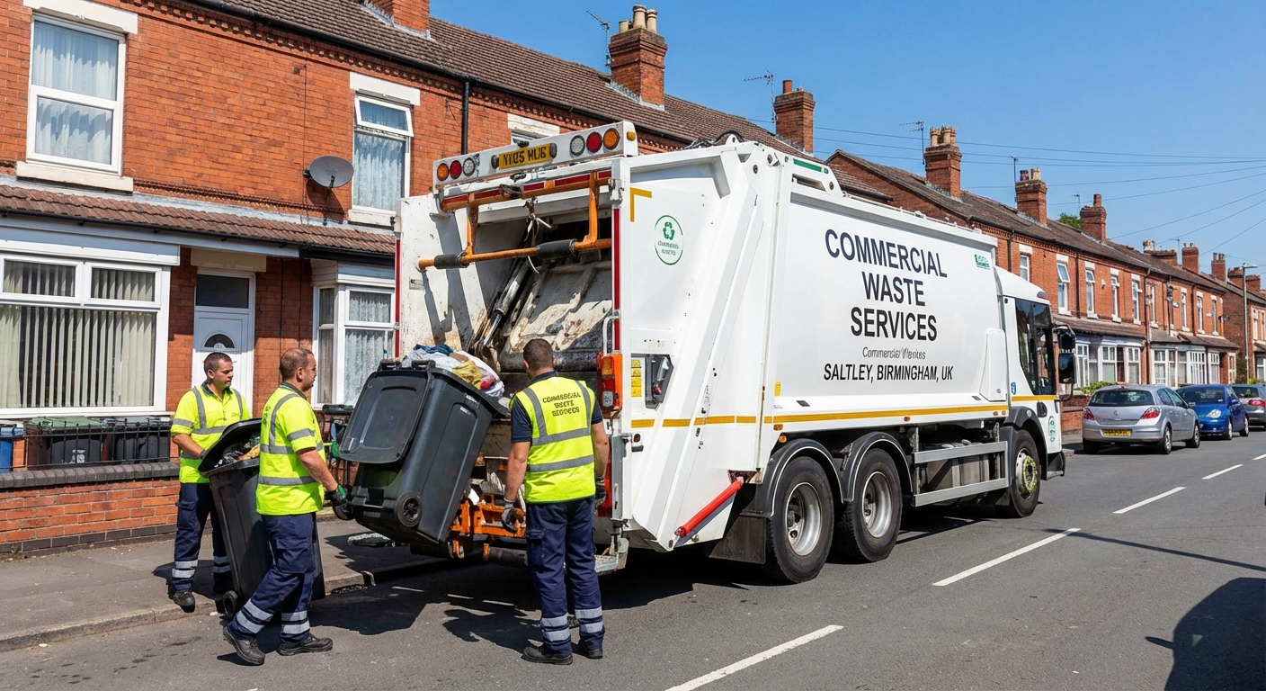 Professional Commercial Waste Removal team in Saltley loading waste into van