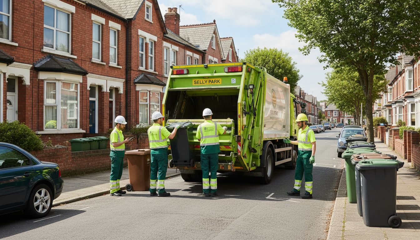 Professional Commercial Waste Removal team in Selly Park loading waste into van