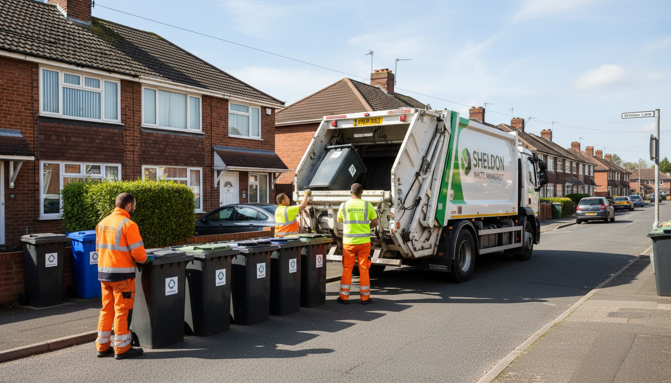 Professional Commercial Waste Removal team in Sheldon loading waste into van