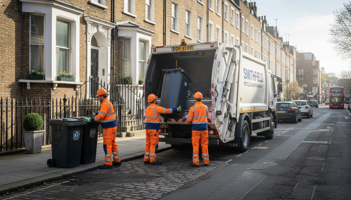 Professional Commercial Waste Removal team in Smithfield loading waste into van