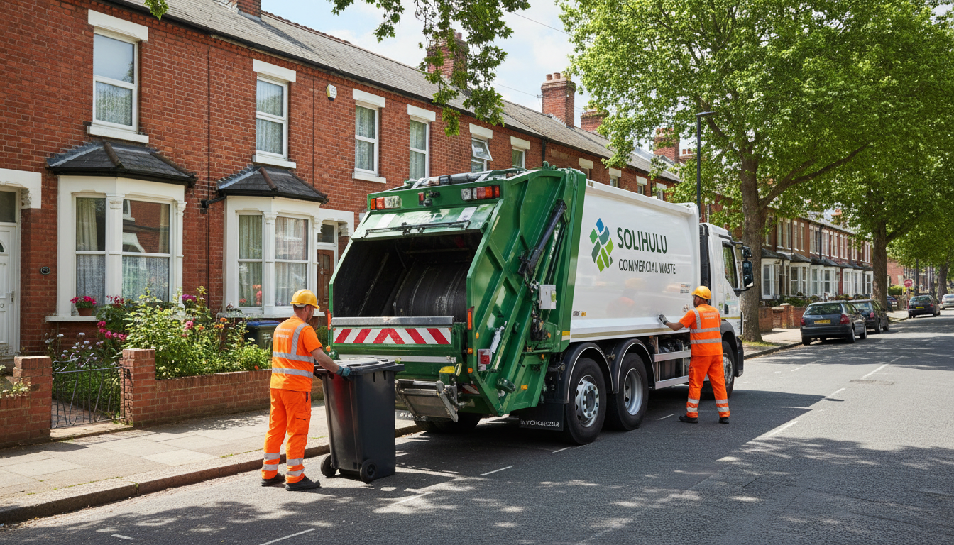 Professional Commercial Waste Removal team in Solihull loading waste into van