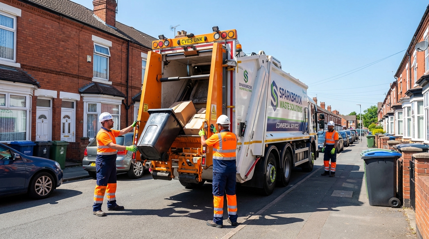 Professional Commercial Waste Removal team in Sparkbrook loading waste into van